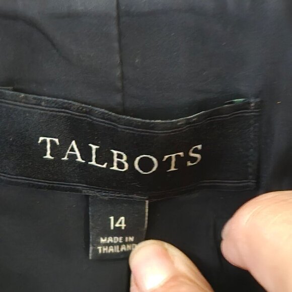 Talbots Shawl Collar Wool Blend Twill Suiting Blazer Lined Pockets Size 14 - Picture 4 of 5